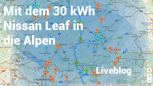 Liveblog - mit dem 30 kWh Nissan Leaf in die Alpen